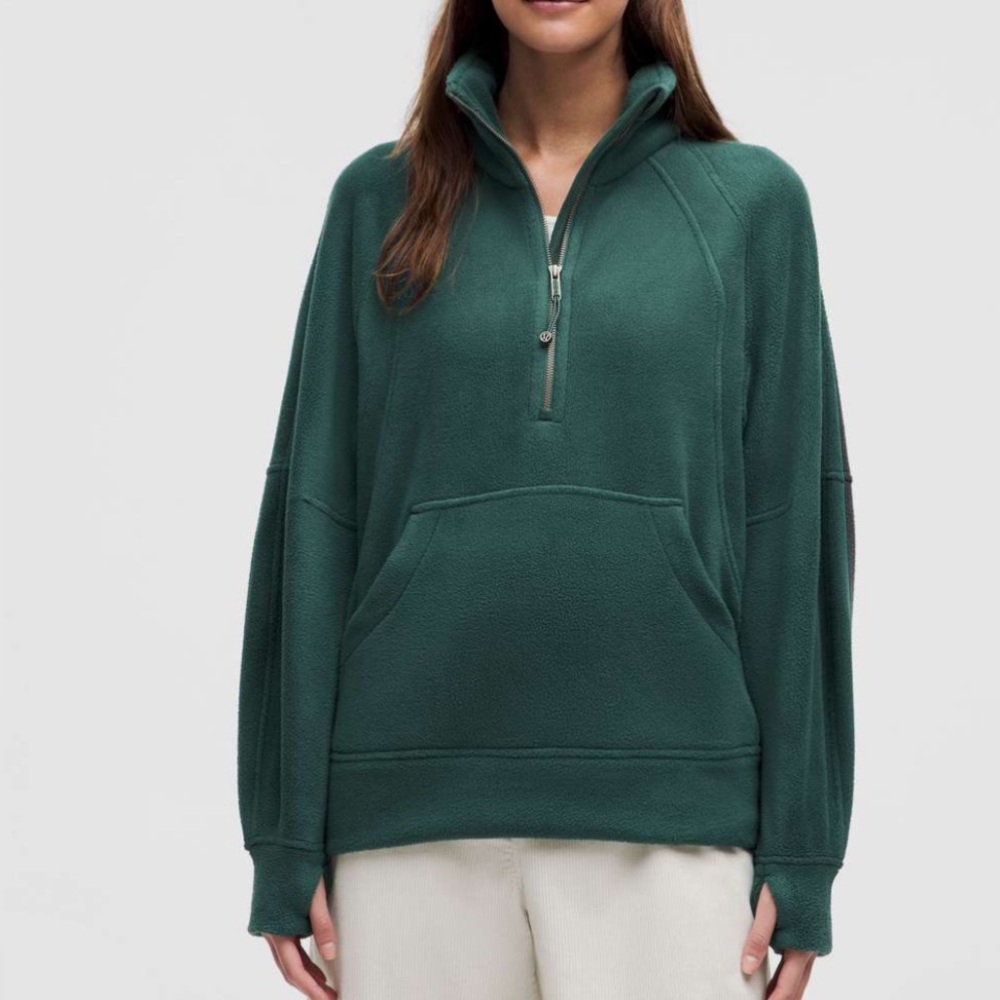 lululemon athletica Forest Green Half-Zip Fleece Pullover